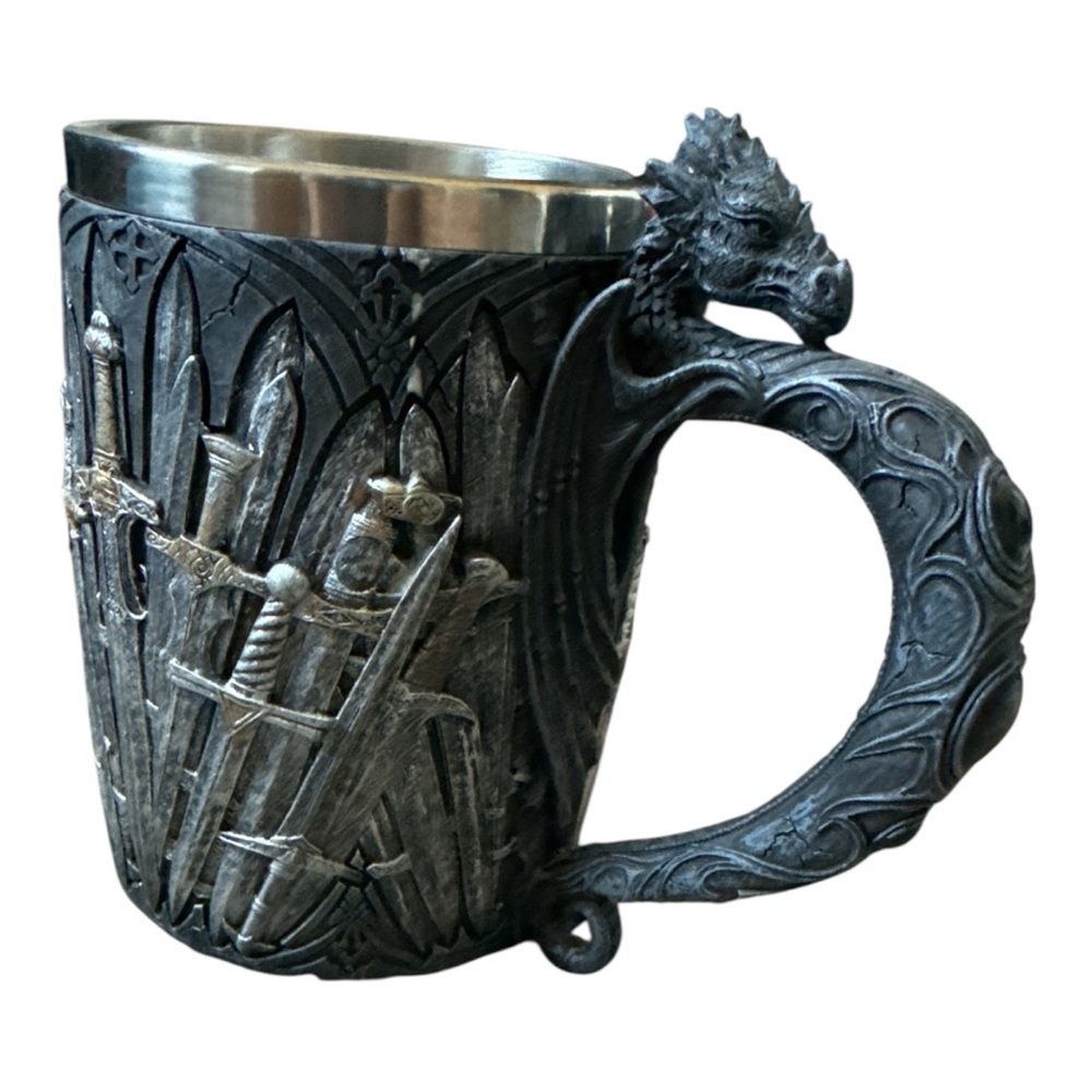 Medieval Sword Dragon Tankard Gothic Fantasy Mug